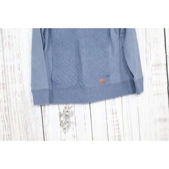 LL Bean Quilted Quarter Zip Pullover Sweater Larkspur Size M Pet - Picture 3 of 14